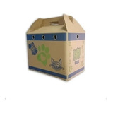 Transportadora Ecologica Gato Perro Carton Paño Pet 43x25x33
