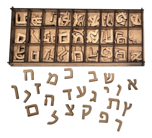 Box Alef-beit Alfabeto Hebraico Completo 22 Letras + 5 Sufit