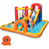 Baralir Casa Inflable De Rebote Con Tobogán Largo Y Piscin.