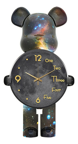 Reloj Pared Con Diseño 3d Moderno,oso Violento Intensamente