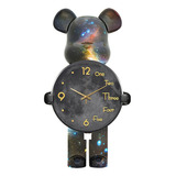 Reloj Pared Con Diseño 3d Moderno,oso Violento Intensamente