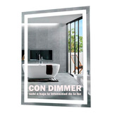 Espejo Baño Luz Led Vertical 60x80 Temperatura Hora + Dimmer