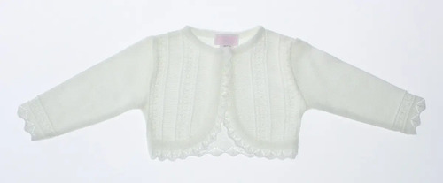 Sueter Niña Bebe Bolero Blanco Tejido 3414 0 A 3 Años