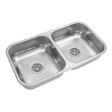 Pileta bacha doble de cocina johnson Cc37 acero inoxidable *