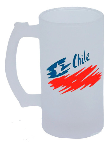 Vaso Cervecero Shopero Empavonado De Chile Bandera Cueca