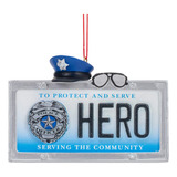 Placa De Matricula De Heroe De Policia Adorno De Arbol De Na