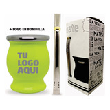 Mate Y Bombilla Acero Con Tu Logo Personalizado Regalo