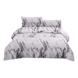 3 Unids/set Mármol Juego De Cama Edredón Almohada Funda De