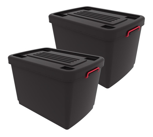 Caja Organizadora Plástica Apilable Heavy Box X2 Unidades 
