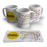 Taza Subte De La Ciudad De Buenos Aires Argentina Mapa Linea