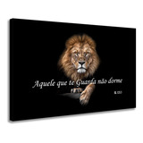 Quadro Decorativo Leao Frase Aquele Que Te Guarda Promoção