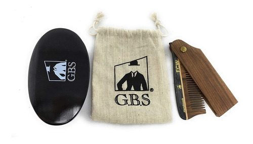 Gbs Beard Brush Y Kit De Peine De Barba Plegable Con Bols...