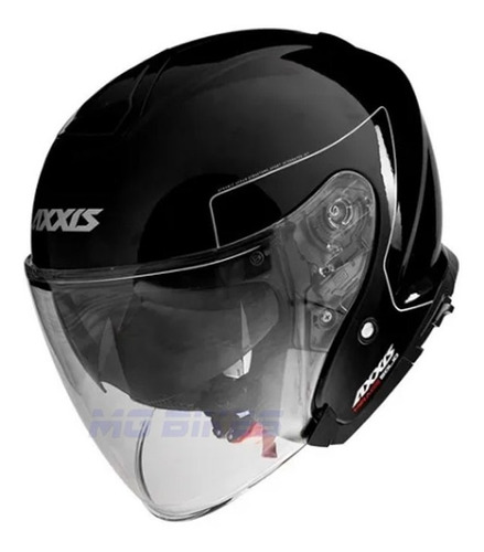 Casco Moto Abierto Axxis Mirage Negro Mate Brillo Mg Bikes