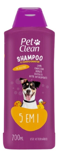 Shampoo/condicionador 5 Em 1 Cães E Gatos Pet Clean 700ml