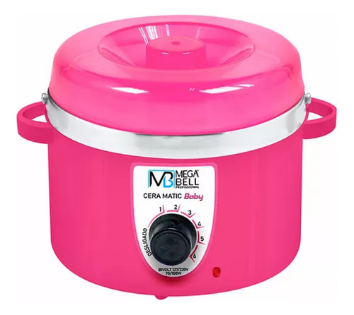 Aquecedor De Cera Quente Termocera 150g Sem Refil Pink Bivolt 110v/220v - Mega Bell