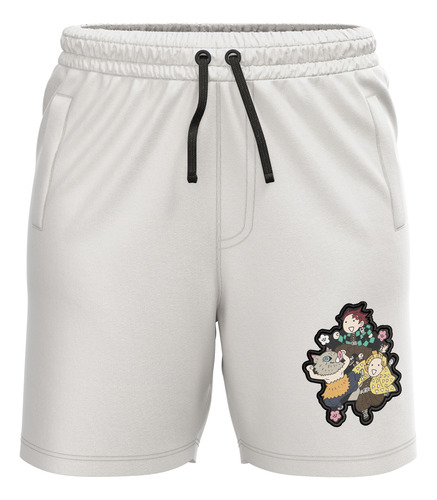 Short Algodón Demon Slayer Anime Bordado Deportivo Unisex