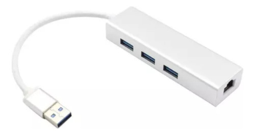 Adaptador Lan Ethernet Rj45 Usb Externa Hub Com 3 Portas Usb