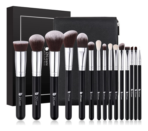 Ducare Makeup Brushes With Bag 15pcs Makeup Brush Set Kab...