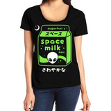 Remera Vestir Space Milk Mujer Marciano Kawaii Leche