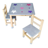 Juego De Mesa Mas Dos Sillas Infantiles Estrellas 