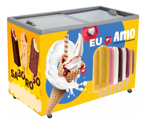 Adesivo Freezer Sorveteria Picolé 150x80x70 Mod405