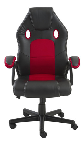 Silla Gamer Pc Escritorio Giratoria Rex Color Negro Y Rojo