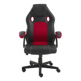 Silla Gamer Pc Escritorio Giratoria Rex Color Negro Y Rojo