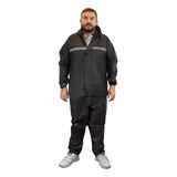 Impermeable Negro Para Adulto C/reflejante Pant Y Chamarra