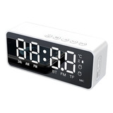 Reloj Despertador Digital C/bocina/bluetooth/radio Fm Blanco