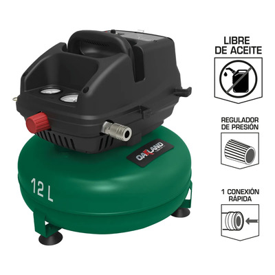 COMPRESOR DE AIRE LIBRE DE ACEITE 1\u002F2HP 12LITROS 3GAL Oakland COM-0512 | Meses sin interés