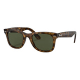 Óculos De Sol Ray-ban Wayfarer Ease Standard Armação De Injected Cor Gloss Tortoise, Lente Green De Cristal Clássica, Haste Gloss Tortoise De Injected - Rb4340