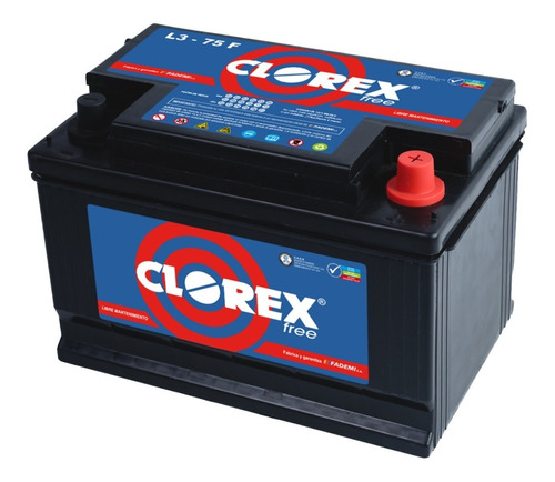 Bateria 12x75 Auto De Gran Potencia Y Durabilidad 12v Clorex