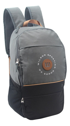 Mochila Wilson Urbana Porta Notebook Escolar Gym Reforzada Color Negro Diseño De La Tela Lisa