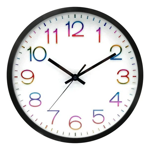 Reloj De Pared Moderno Con Números Multicolores