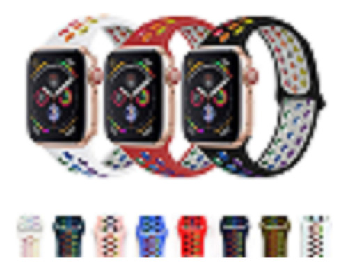 Pulseira Silicone Nke Para Apple Watch 38mm 40mm 42mm 44mm