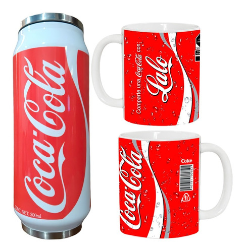 Termo Y Taza Coca Cola Refresco Personalizado