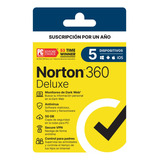 Norton 360 Deluxe 50gb 5 Dispositivos 1 Año