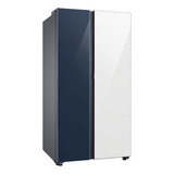 Geladeira Samsung Bespoke Side By Side Automatic 590l Cor Clean Navy Y Clean White 220v