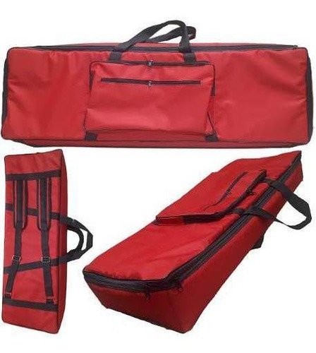 Capa Bag Master Luxo Para Teclado Roland E09 Nylon Vermelho