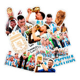 Stickers Combo X5 Messi Copa Mundial Argentina Termos Celu