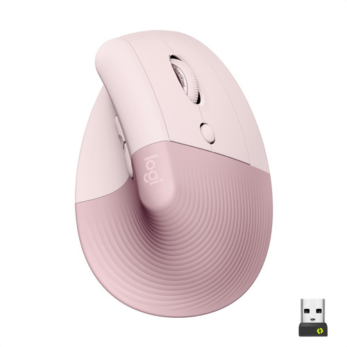 Logitech Lift Vertical, Mouse Ergonómico Avanzado, Rosado