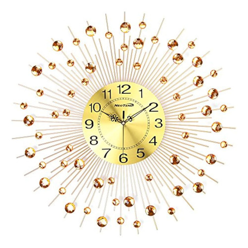 Neotend Reloj De Pared 3d 64pcs Diamantes Reloj Decorativo D