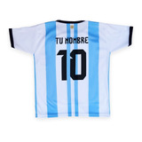 Camiseta Futbol Argentina Genérica Personalizada Niño