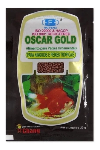 Ração Oscar Gold Peixes Ornamentais 20g Piscicultura Chang
