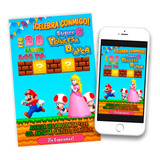 Invitación Digital  Princesa Peach Mario Bros 02 Imprimible 