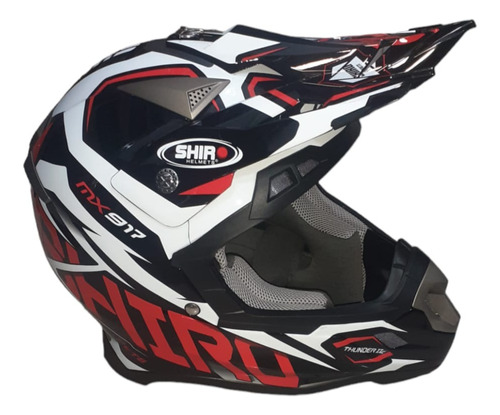 Casco Enduro Shiro Mx 917 Rojo Negro Riccia Motos