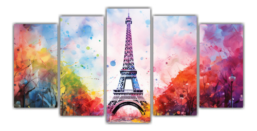 200x100cm Cuadros Decorativos Torre Eiffel En Tonos Simples