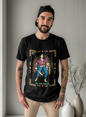 Playera Loteria Fiestas Patrias Viva Mexico El Valiente11.1