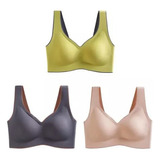 3 Paquete De Brasier Push Up Color Sujetador Sin Varillas