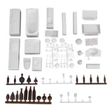Maqueta De Muebles Blancos Para Casa, 23 Unidades, Escala 1:
